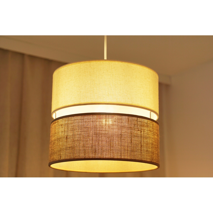 Brilagi - Candeeiro suspenso ROYAL YUTE 1xE27/15W/230V diâmetro 25 cm bege/creme