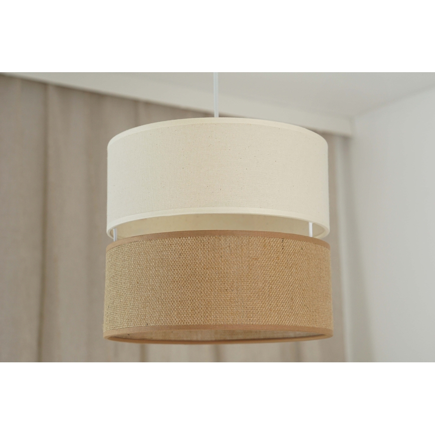 Brilagi - Candeeiro suspenso ROYAL YUTE 1xE27/15W/230V diâmetro 25 cm bege/creme