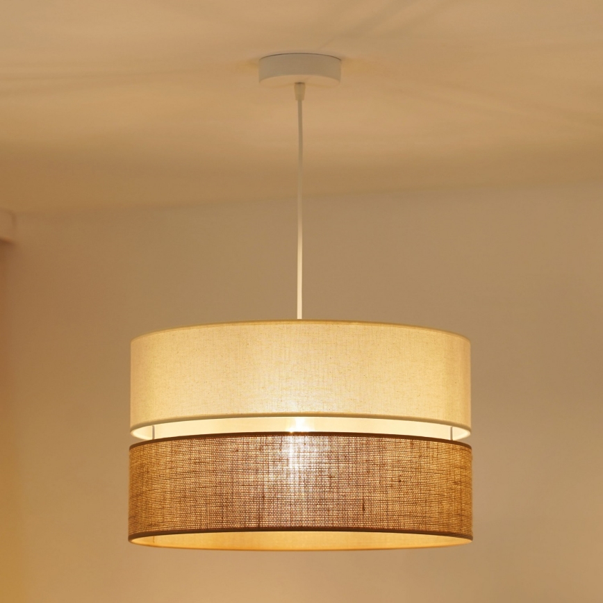 Brilagi - Candeeiro suspenso ROYAL YUTE 1xE27/15W/230V diâmetro 40 cm bege/creme