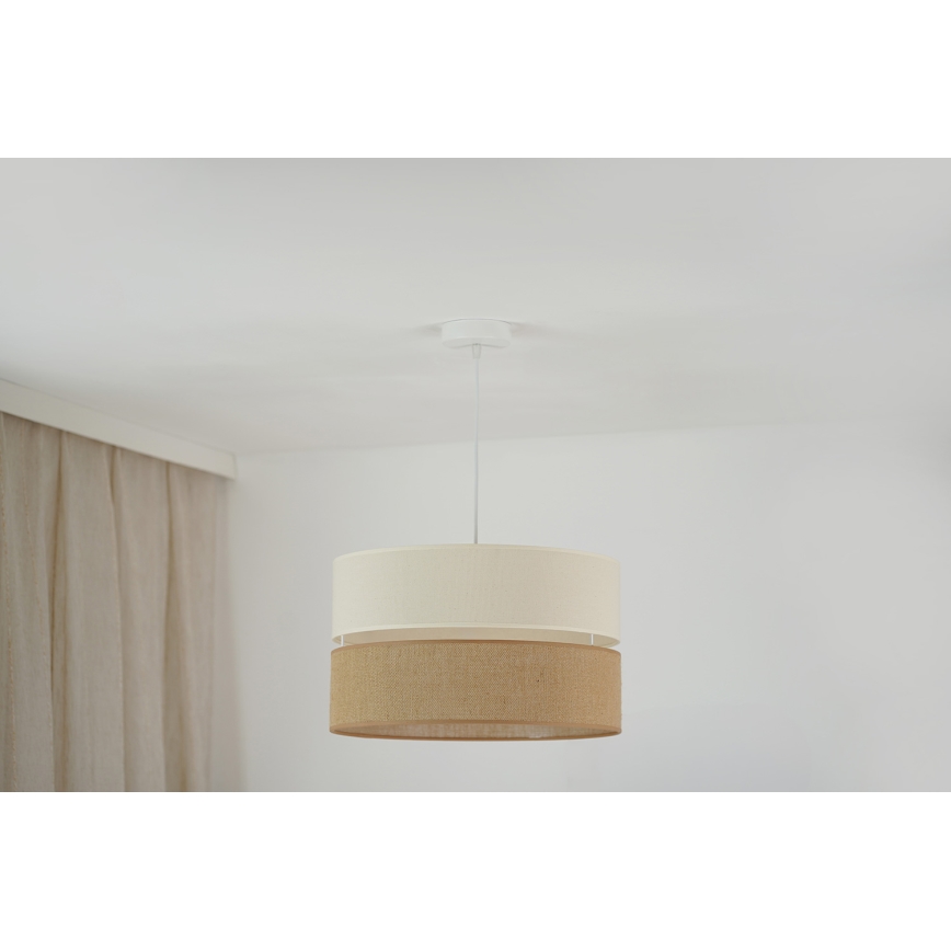 Brilagi - Candeeiro suspenso ROYAL YUTE 1xE27/15W/230V diâmetro 40 cm bege/creme