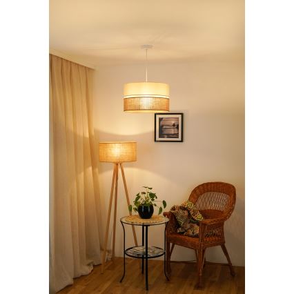 Brilagi - Candeeiro suspenso ROYAL YUTE 1xE27/15W/230V diâmetro 40 cm bege/creme