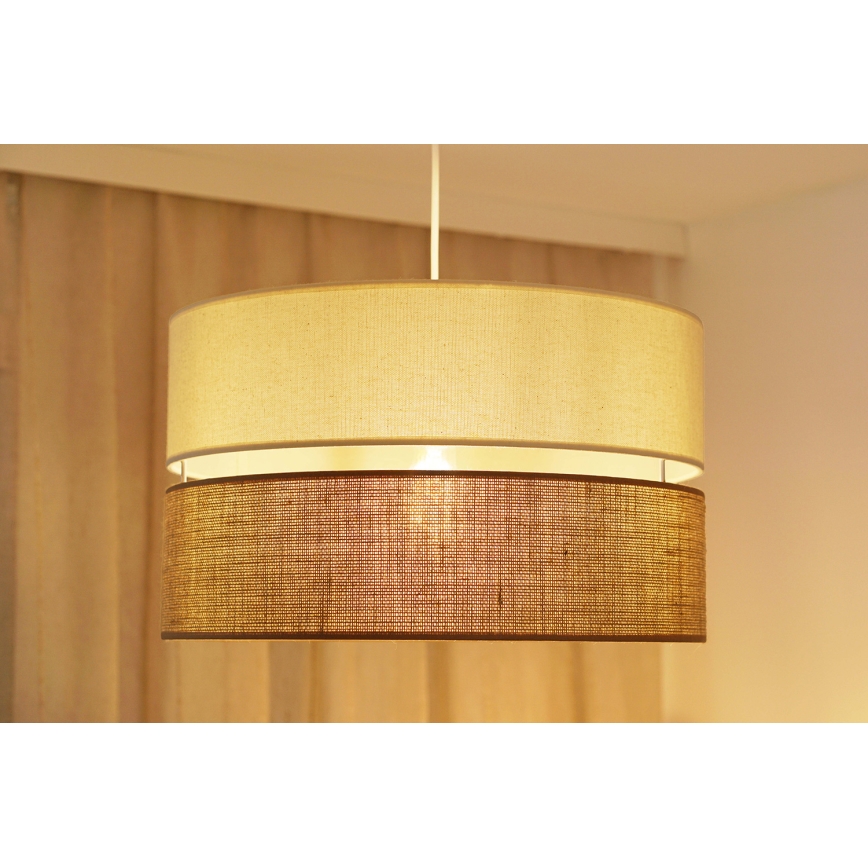 Brilagi - Candeeiro suspenso ROYAL YUTE 1xE27/15W/230V diâmetro 40 cm bege/creme