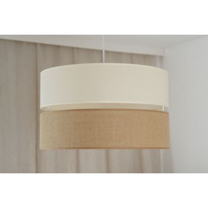 Brilagi - Candeeiro suspenso ROYAL YUTE 1xE27/15W/230V diâmetro 40 cm bege/creme