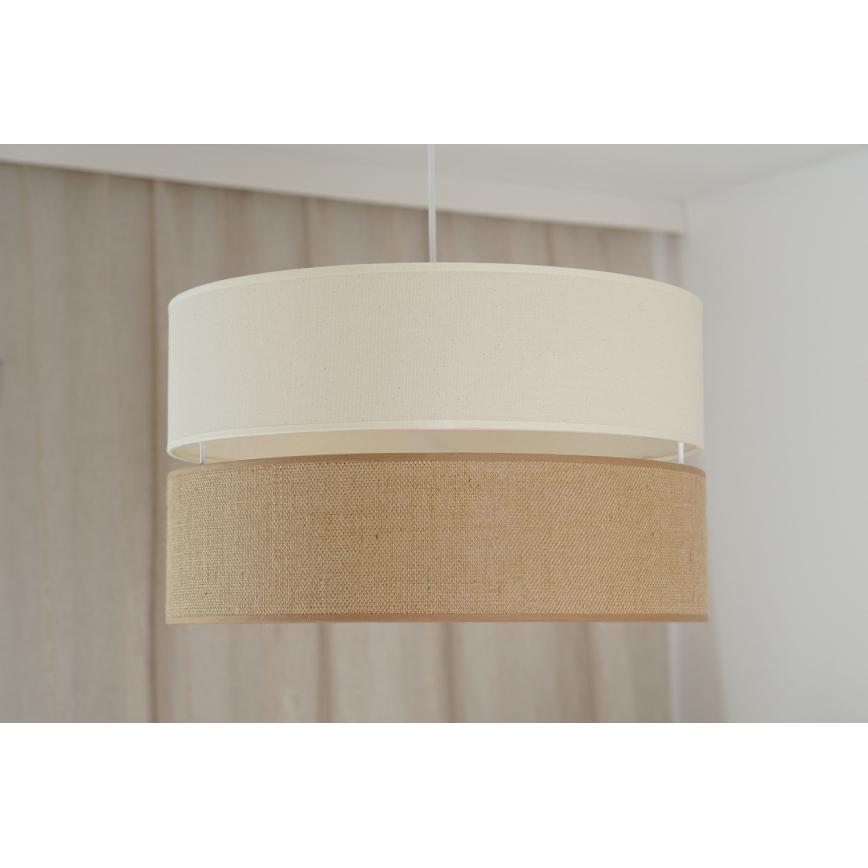 Brilagi - Candeeiro suspenso ROYAL YUTE 1xE27/15W/230V diâmetro 40 cm bege/creme