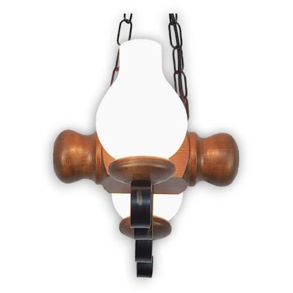 Brilagi - Candeeiro suspenso RUSTIC 2xE14/40W/230V faia/nogueira