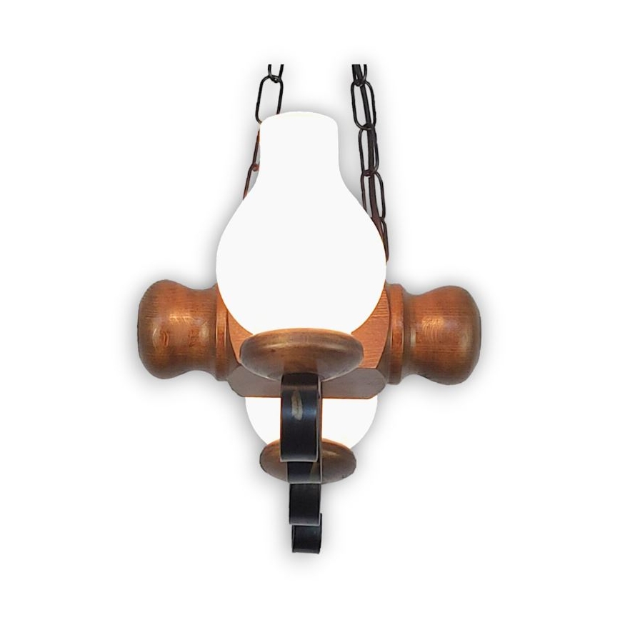 Brilagi - Candeeiro suspenso RUSTIC 2xE14/40W/230V faia/nogueira