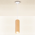 Brilagi - Candeeiro suspenso SELE 1xGU10/30W/230V branco/decoração em carvalho