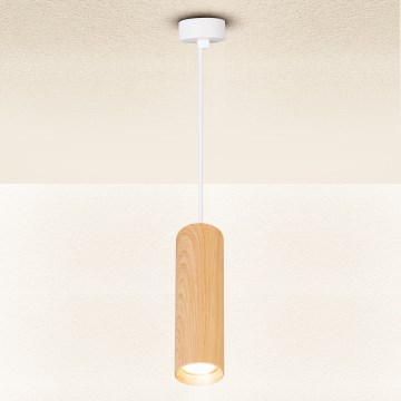 Brilagi - Candeeiro suspenso SELE 1xGU10/30W/230V branco/decoração em carvalho