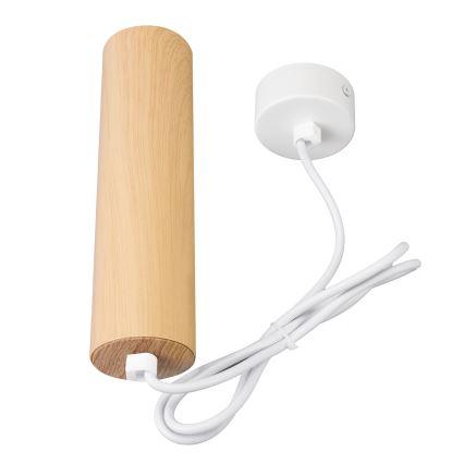 Brilagi - Candeeiro suspenso SELE 1xGU10/30W/230V branco/decoração em carvalho