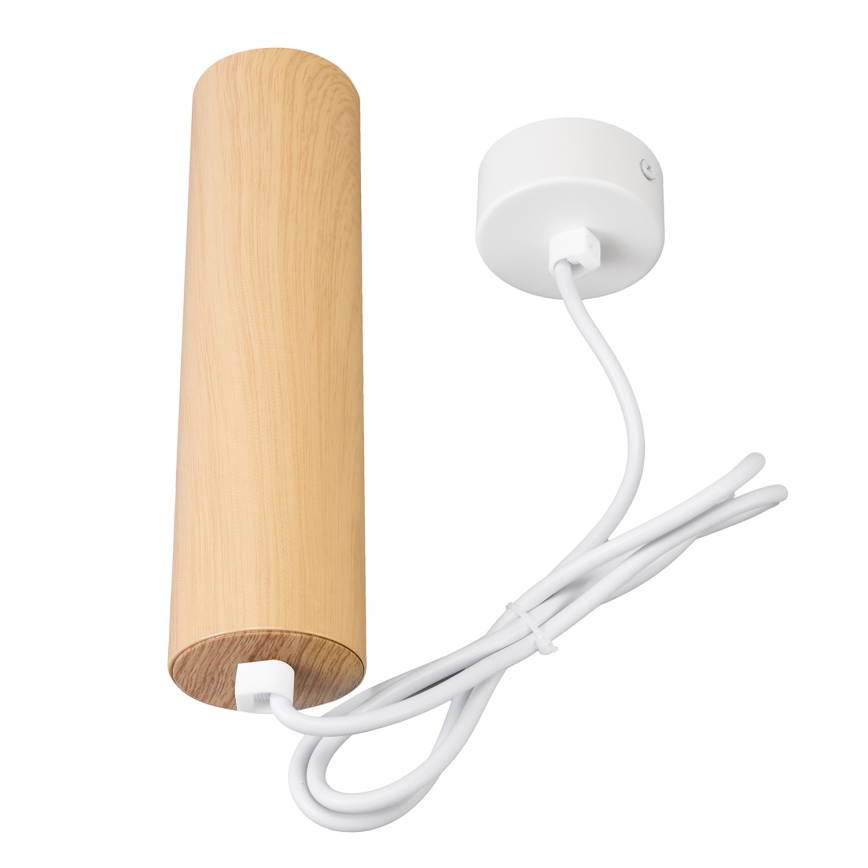 Brilagi - Candeeiro suspenso SELE 1xGU10/30W/230V branco/decoração em carvalho