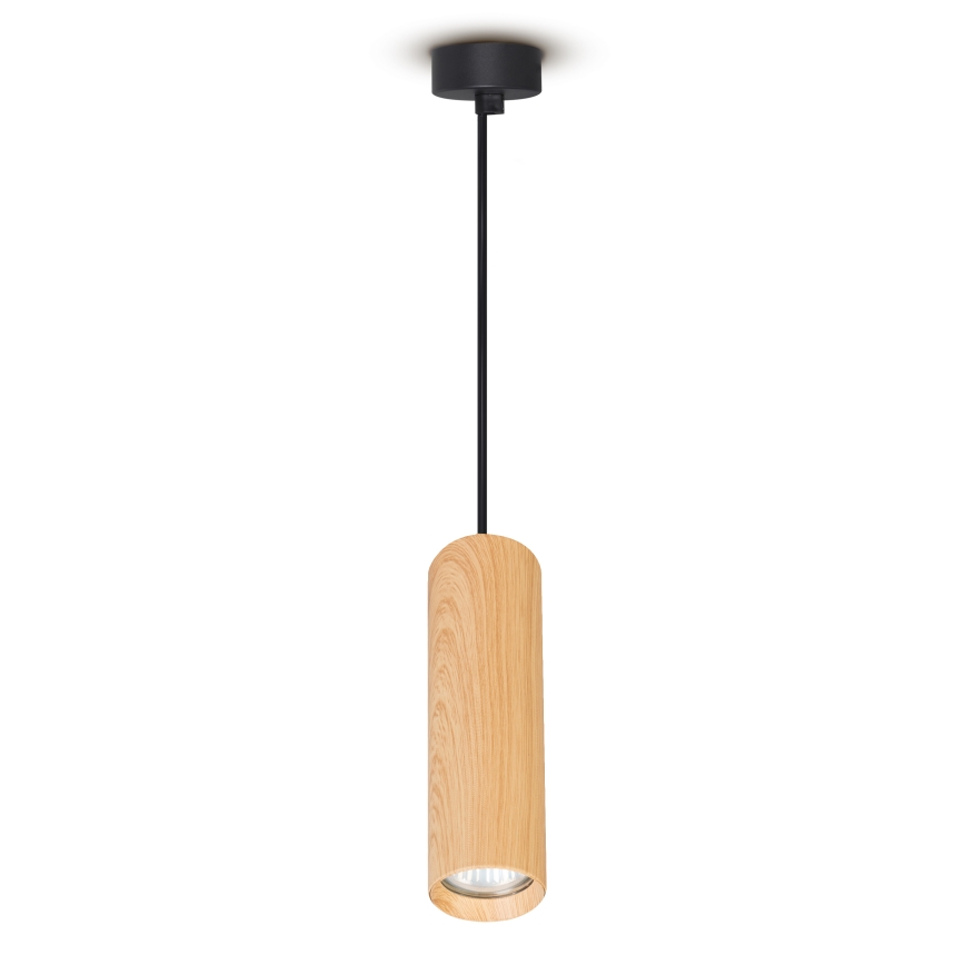 Brilagi - Candeeiro suspenso SELE 1xGU10/30W/230V preto/decoração em carvalho