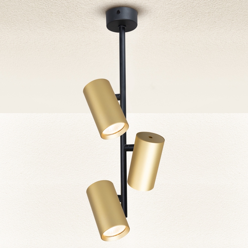 Brilagi - Candeeiro suspenso SELE VERTICAL 3xGU10/30W/230V preto/dourado
