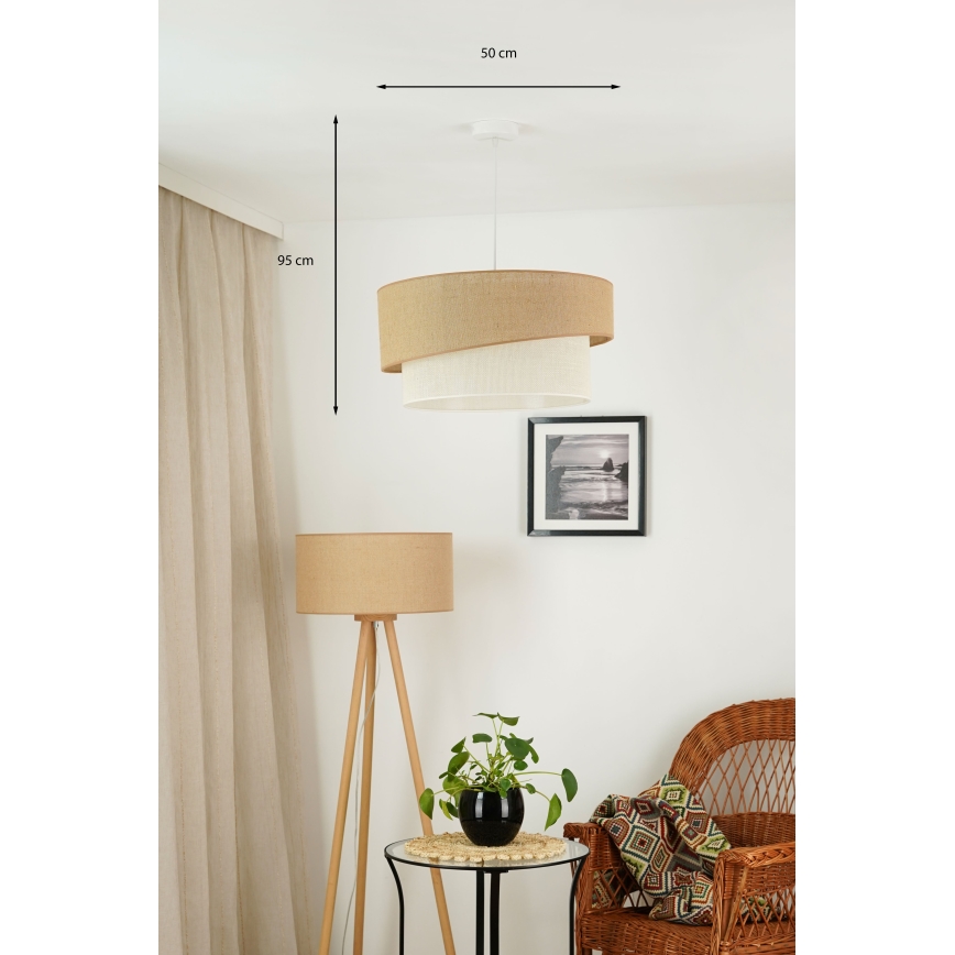 Brilagi - Candeeiro suspenso SHINE 1xE27/15W/230V diâmetro 50 cm bege/creme