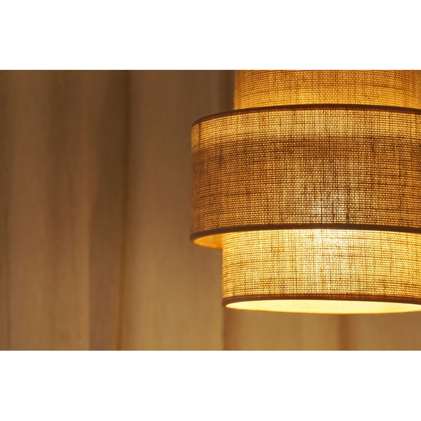 Brilagi - Candeeiro suspenso SPACE YUTE 1xE27/15W/230V diâmetro 25 cm bege/branco