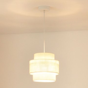 Brilagi - Candeeiro suspenso SPACE YUTE 1xE27/15W/230V diâmetro 25 cm creme/branco