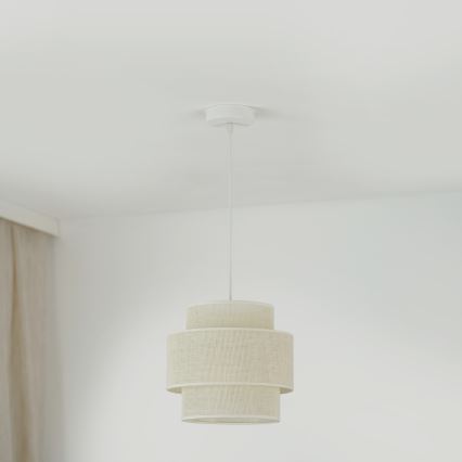 Brilagi - Candeeiro suspenso SPACE YUTE 1xE27/15W/230V diâmetro 25 cm creme/branco