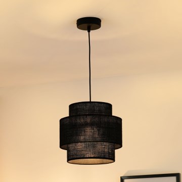 Brilagi - Candeeiro suspenso SPACE YUTE 1xE27/15W/230V diâmetro 25 cm preto