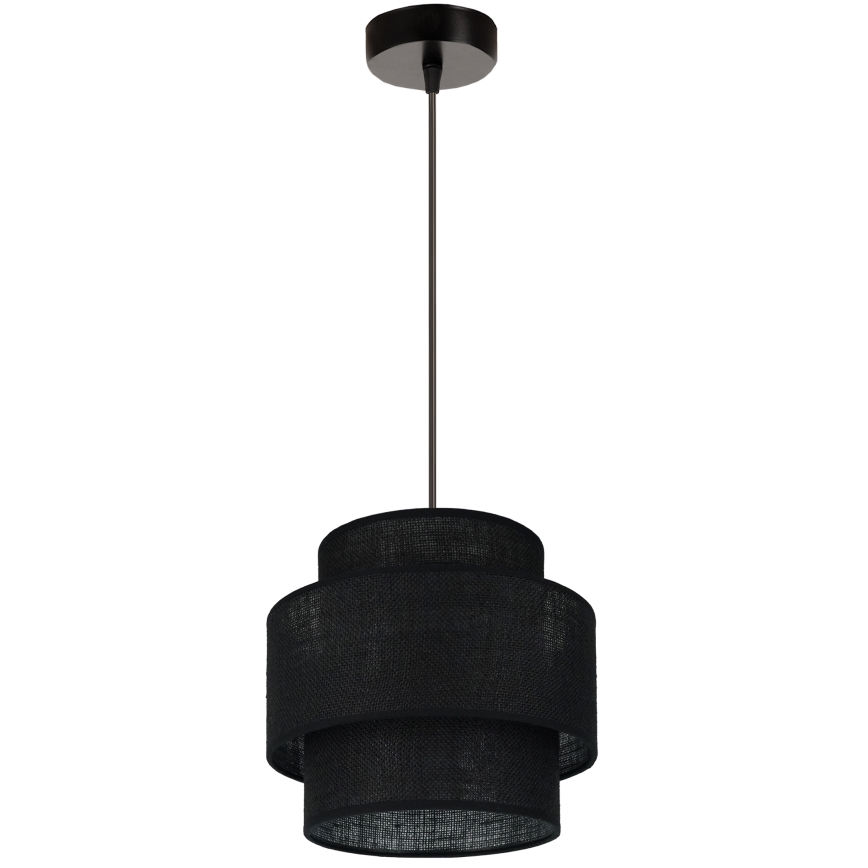 Brilagi - Candeeiro suspenso SPACE YUTE 1xE27/15W/230V diâmetro 25 cm preto