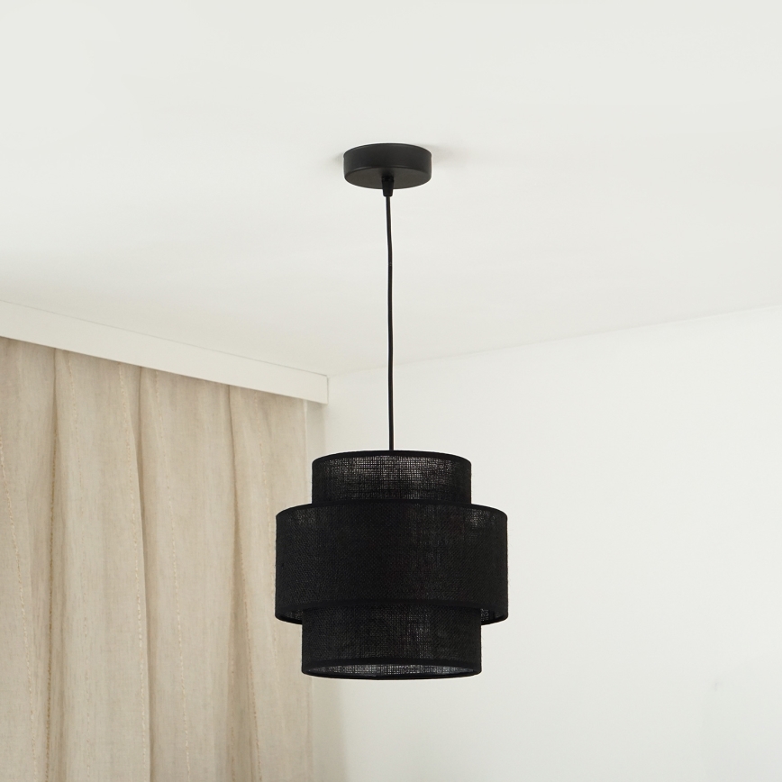 Brilagi - Candeeiro suspenso SPACE YUTE 1xE27/15W/230V diâmetro 25 cm preto