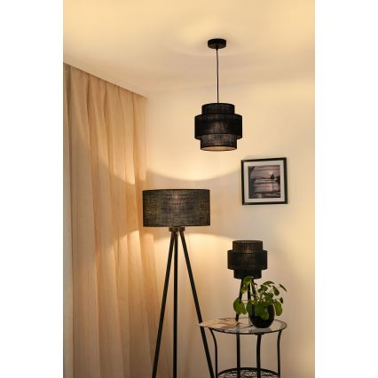 Brilagi - Candeeiro suspenso SPACE YUTE 1xE27/15W/230V diâmetro 25 cm preto