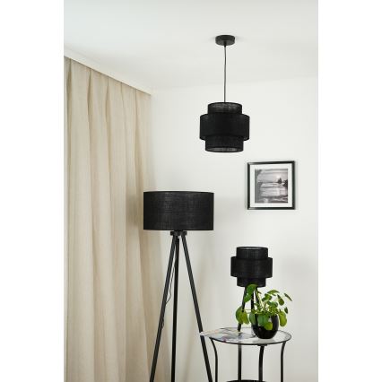 Brilagi - Candeeiro suspenso SPACE YUTE 1xE27/15W/230V diâmetro 25 cm preto