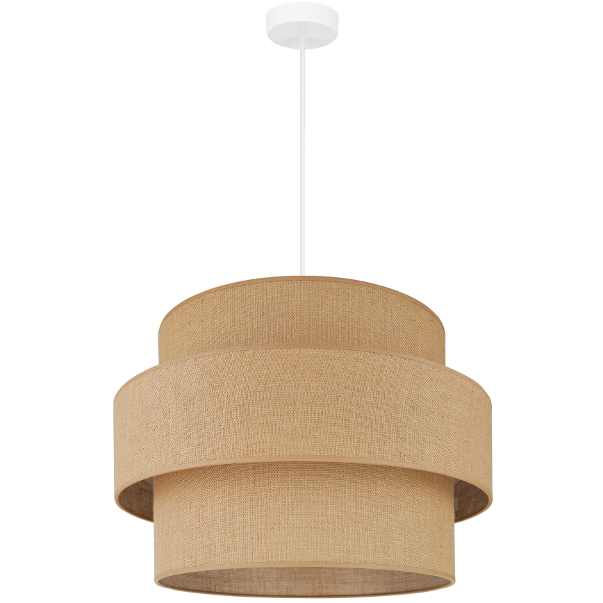 Brilagi - Candeeiro suspenso SPACE YUTE 1xE27/15W/230V diâmetro 50 cm bege/branco