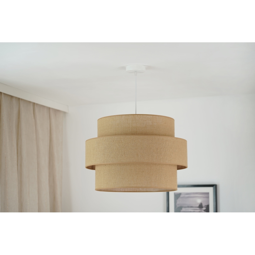 Brilagi - Candeeiro suspenso SPACE YUTE 1xE27/15W/230V diâmetro 50 cm bege/branco