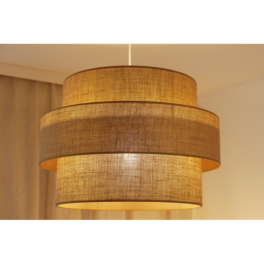Brilagi - Candeeiro suspenso SPACE YUTE 1xE27/15W/230V diâmetro 50 cm bege/branco