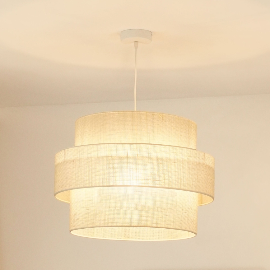 Brilagi - Candeeiro suspenso SPACE YUTE 1xE27/15W/230V diâmetro 50 cm creme/branco