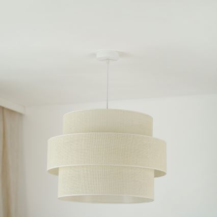 Brilagi - Candeeiro suspenso SPACE YUTE 1xE27/15W/230V diâmetro 50 cm creme/branco