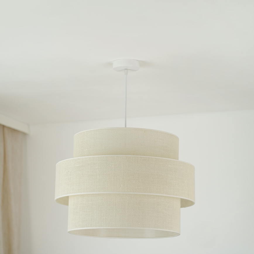 Brilagi - Candeeiro suspenso SPACE YUTE 1xE27/15W/230V diâmetro 50 cm creme/branco