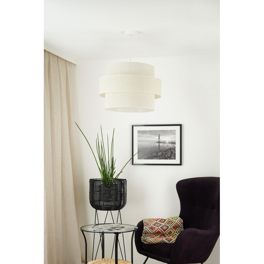 Brilagi - Candeeiro suspenso SPACE YUTE 1xE27/15W/230V diâmetro 50 cm creme/branco
