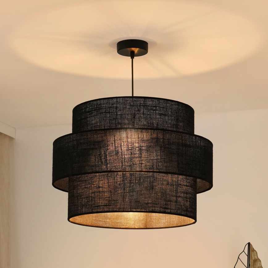 Brilagi - Candeeiro suspenso SPACE YUTE 1xE27/15W/230V diâmetro 50 cm preto