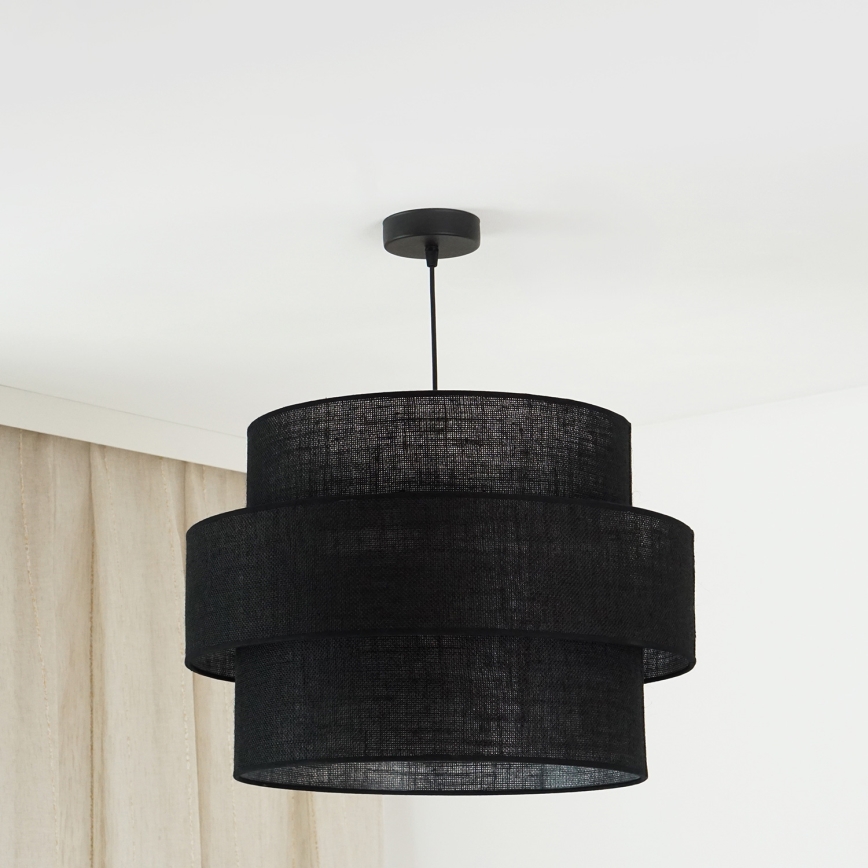 Brilagi - Candeeiro suspenso SPACE YUTE 1xE27/15W/230V diâmetro 50 cm preto