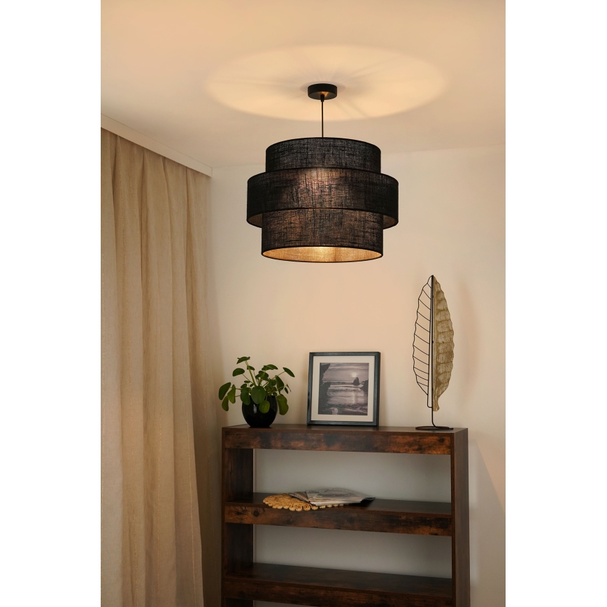 Brilagi - Candeeiro suspenso SPACE YUTE 1xE27/15W/230V diâmetro 50 cm preto