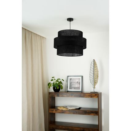 Brilagi - Candeeiro suspenso SPACE YUTE 1xE27/15W/230V diâmetro 50 cm preto