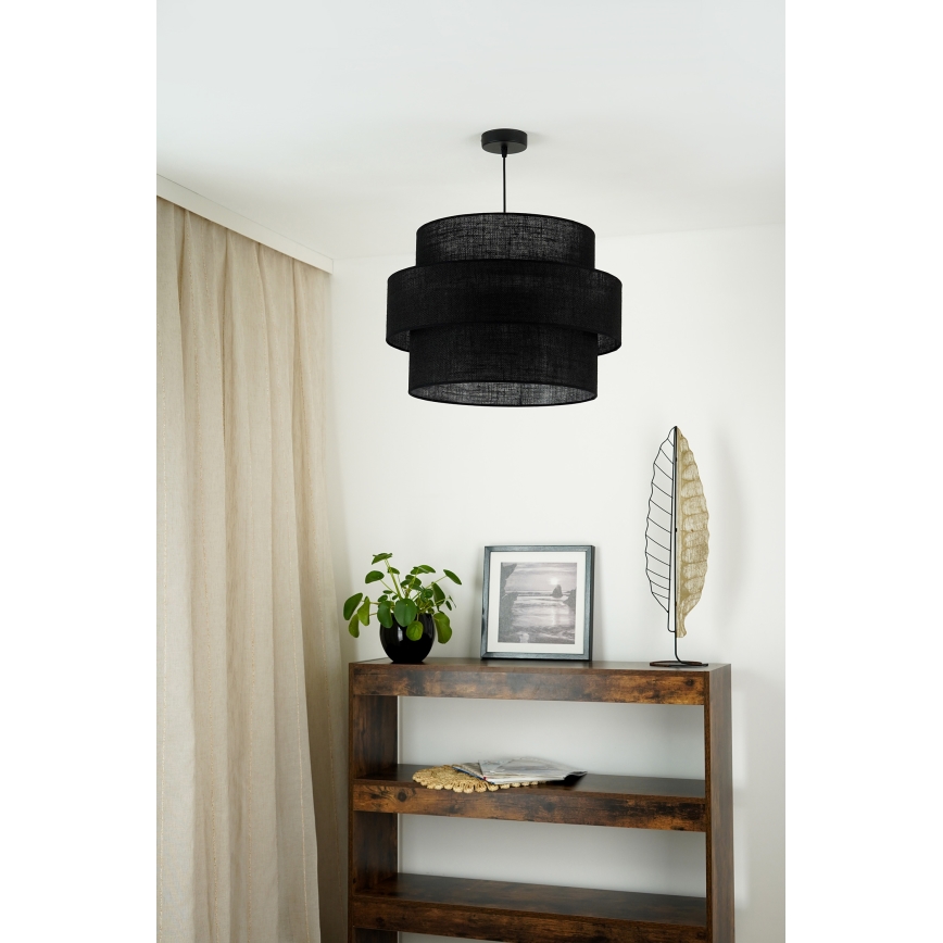 Brilagi - Candeeiro suspenso SPACE YUTE 1xE27/15W/230V diâmetro 50 cm preto