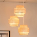 Brilagi - Candeeiro suspenso SPACE YUTE 3xE27/15W/230V creme/branco