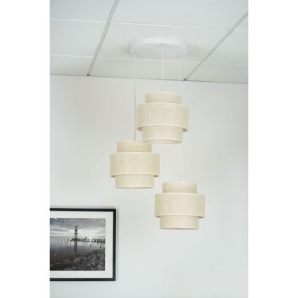 Brilagi - Candeeiro suspenso SPACE YUTE 3xE27/15W/230V creme/branco