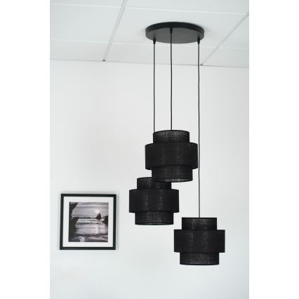 Brilagi - Candeeiro suspenso SPACE YUTE 3xE27/15W/230V preto