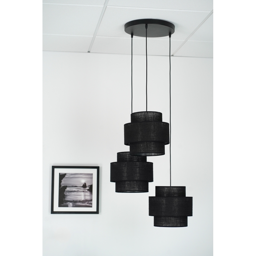 Brilagi - Candeeiro suspenso SPACE YUTE 3xE27/15W/230V preto