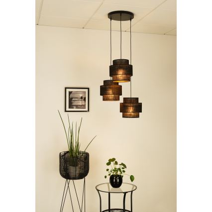 Brilagi - Candeeiro suspenso SPACE YUTE 3xE27/15W/230V preto