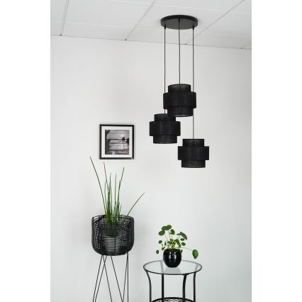 Brilagi - Candeeiro suspenso SPACE YUTE 3xE27/15W/230V preto