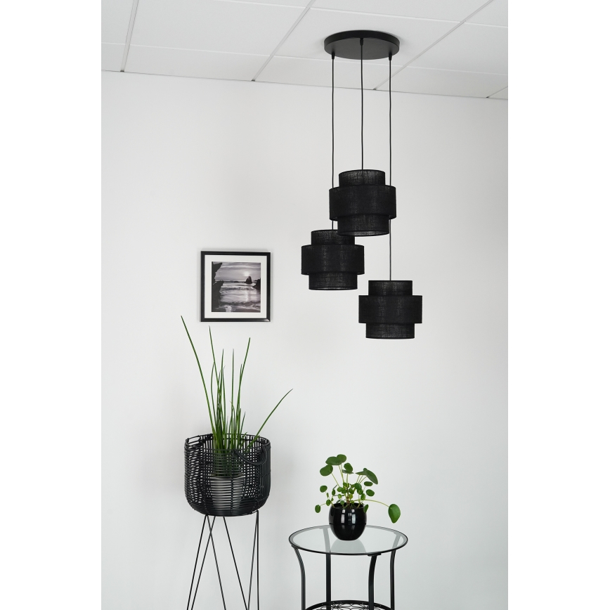 Brilagi - Candeeiro suspenso SPACE YUTE 3xE27/15W/230V preto