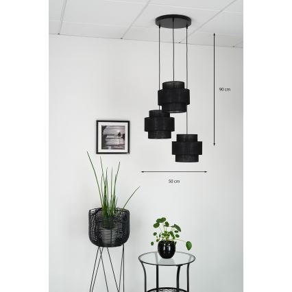 Brilagi - Candeeiro suspenso SPACE YUTE 3xE27/15W/230V preto