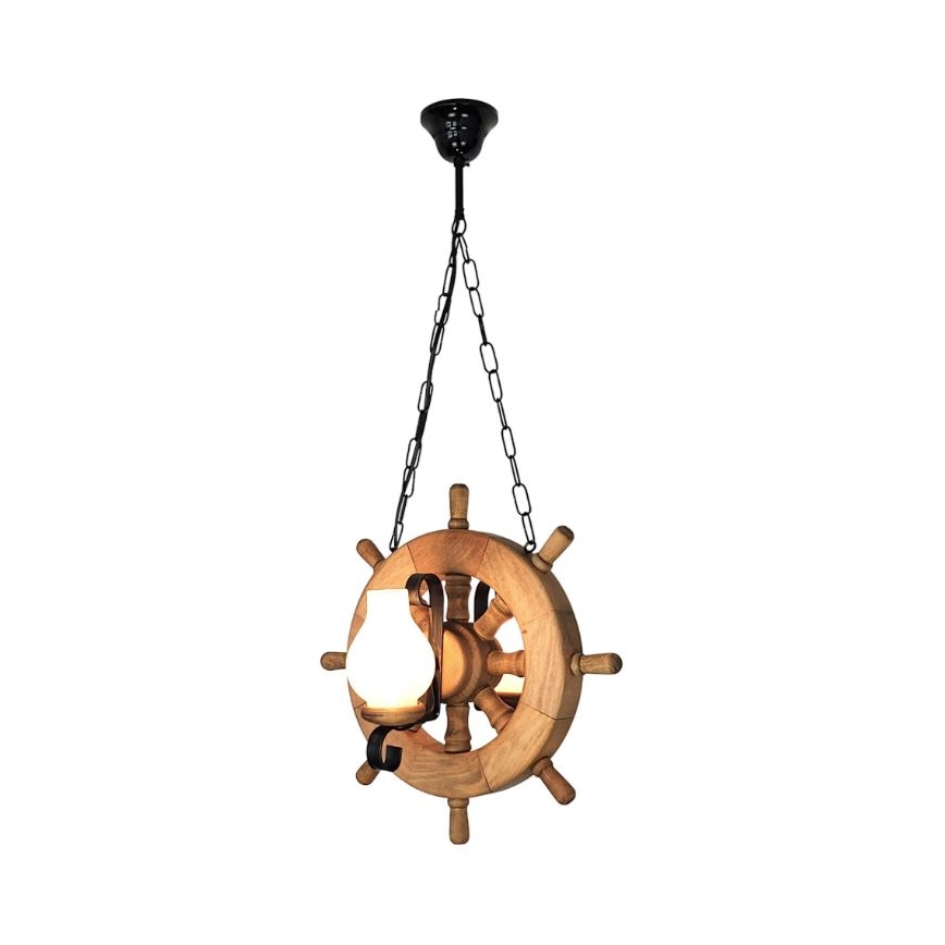Brilagi - Candeeiro suspenso TIMONA 2xE14/40W/230V faia