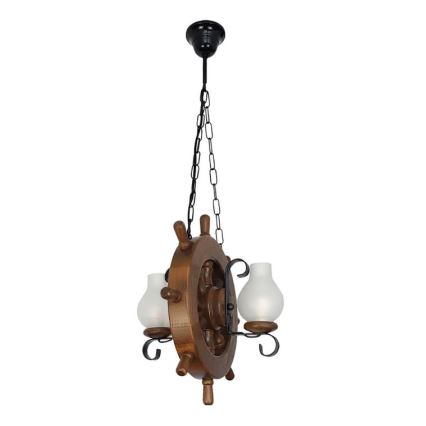 Brilagi - Candeeiro suspenso TIMONA 2xE14/40W/230V faia/nogueira