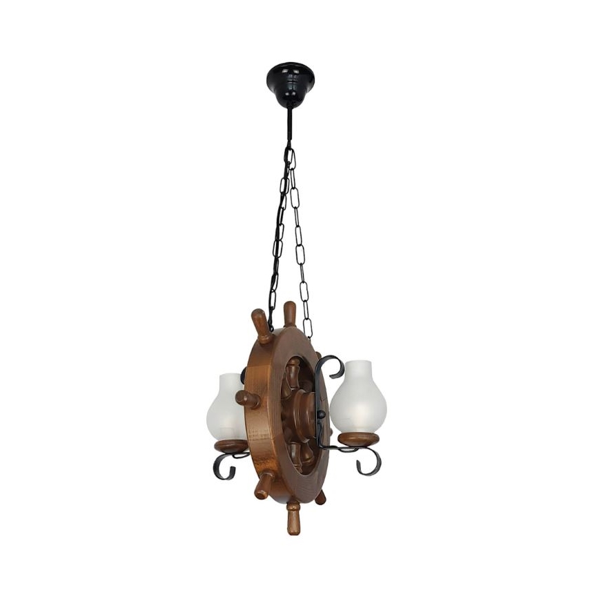 Brilagi - Candeeiro suspenso TIMONA 2xE14/40W/230V faia/nogueira