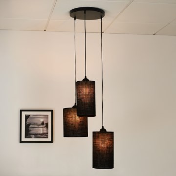 Brilagi - Candeeiro suspenso TUBES 3xE27/15W/230V preto