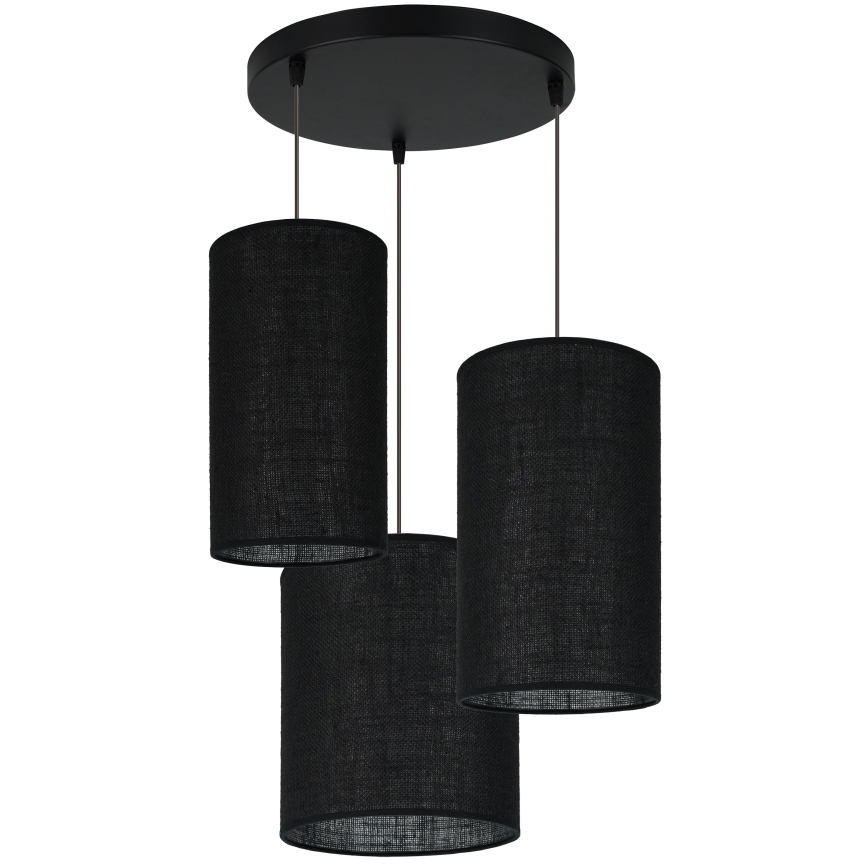 Brilagi - Candeeiro suspenso TUBES 3xE27/15W/230V preto
